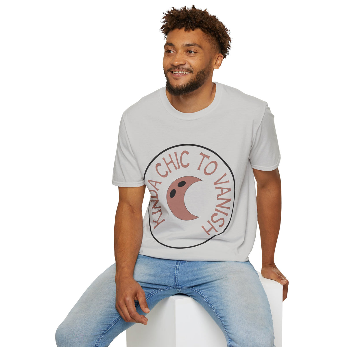 T-Shirt — "Kinda Chic to Vanish" Crescent Moon Graphic Tee - Trending Now - August 2026