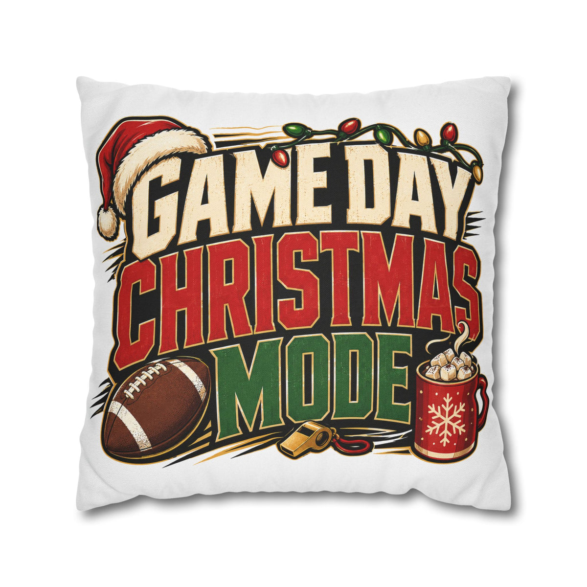 Game Day Christmas Mode Pillowcase Modern Day Christmas