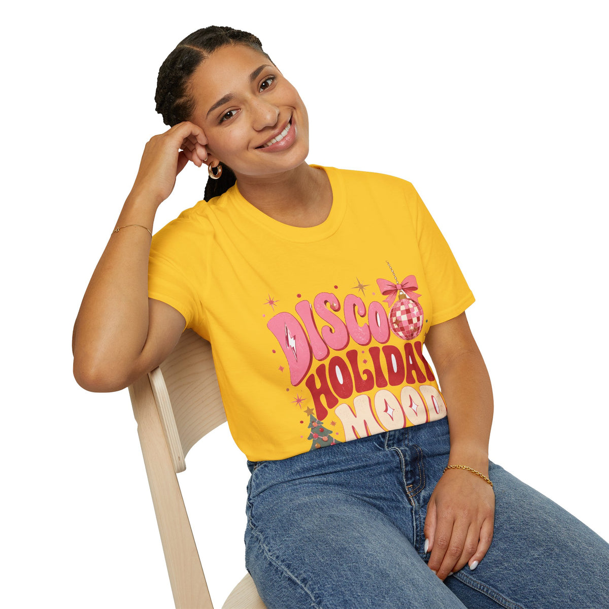 Disco Holiday T-Shirt — Retro Pink Disco Ball Christmas Tee