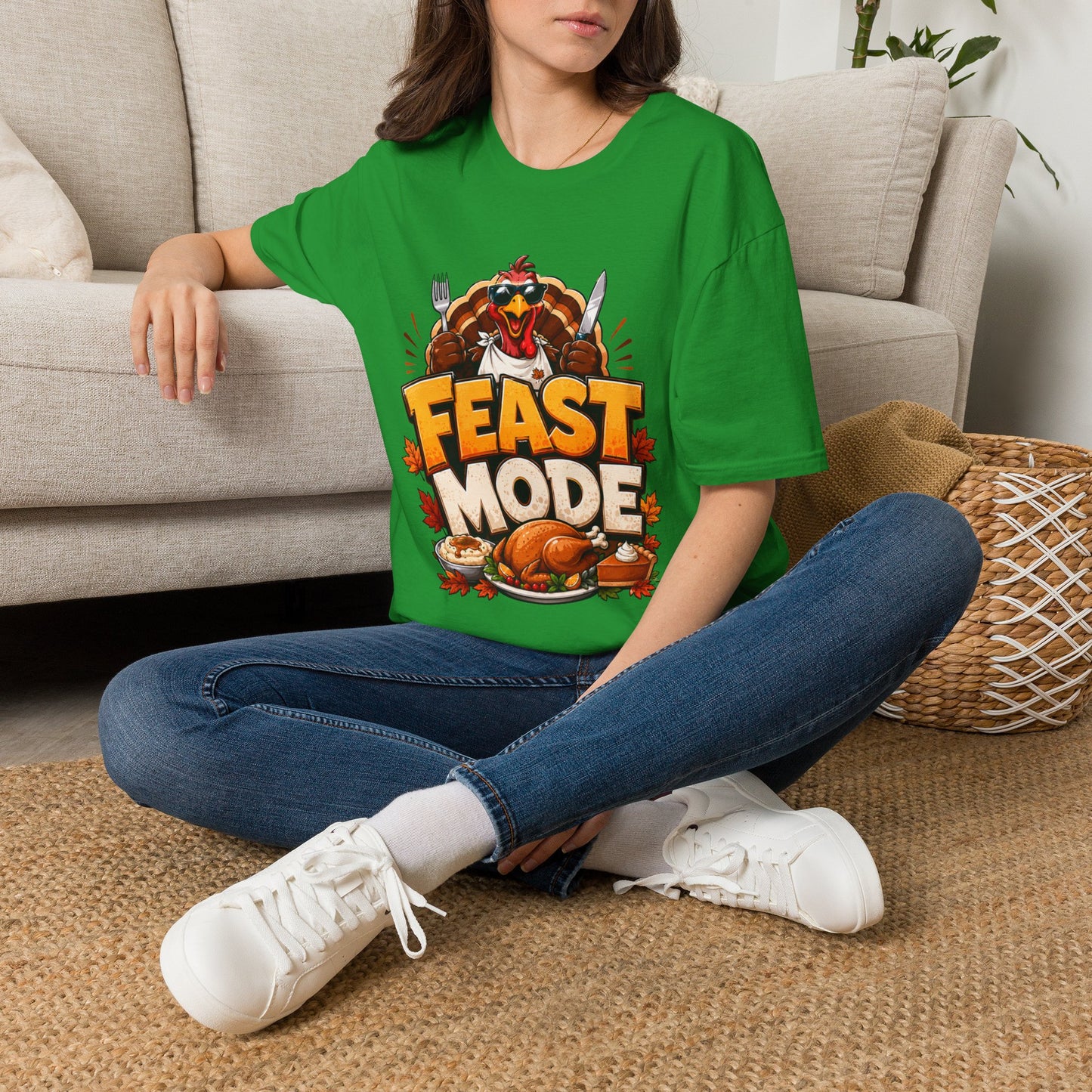 Feast Mode T-Shirt — Funny Thanksgiving Turkey Graphic Tee