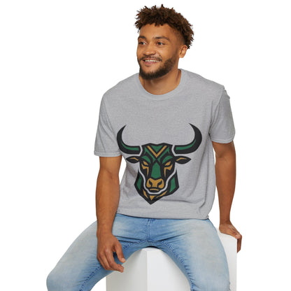 Bull Head Graphic T-Shirt — Tribal Geometric Rodeo Tee