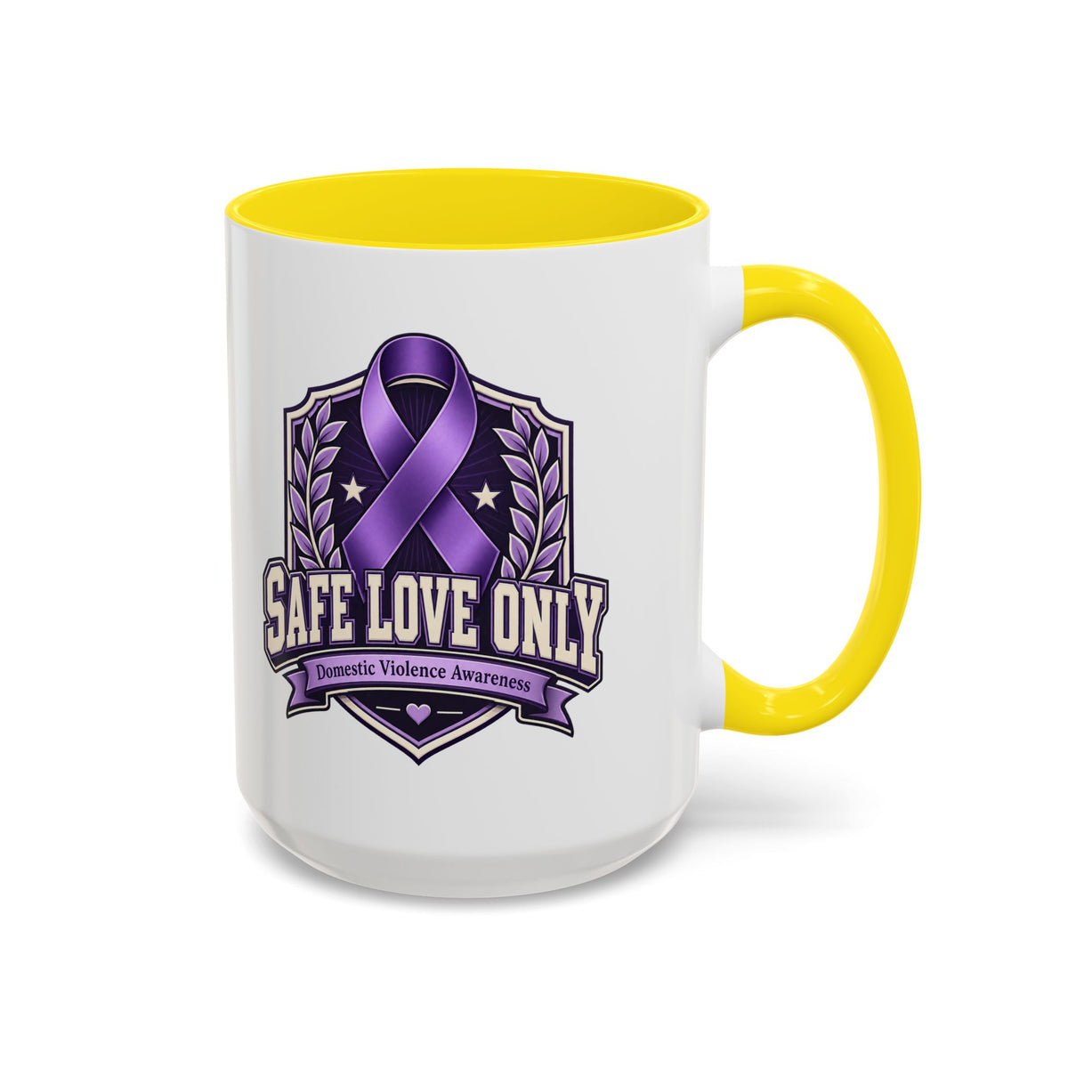 Coffee Mug — "Safe Love Only" Domestic Violence Awareness (Purple Ribbon)