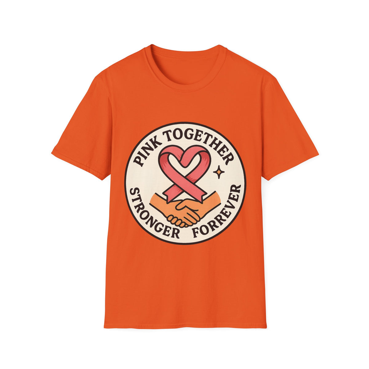 Pink Together Stronger Forever Shield Badge T-Shirt, Breast Cancer Heart Ribbon Tee - Trending Now - September 2026