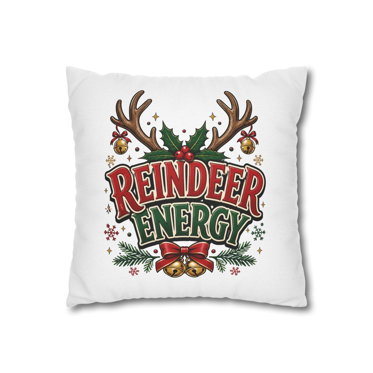 Christmas Reindeer Energy Holiday Pillowcase — Festive Christmas Decorative Throw Cover