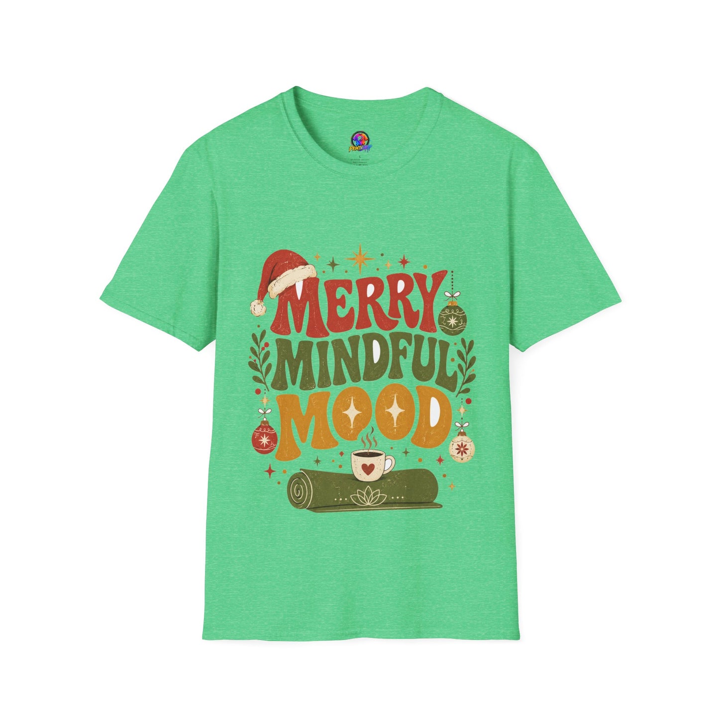 Merry Mindful Mood T-Shirt — Cozy Holiday Christmas Graphic Tee