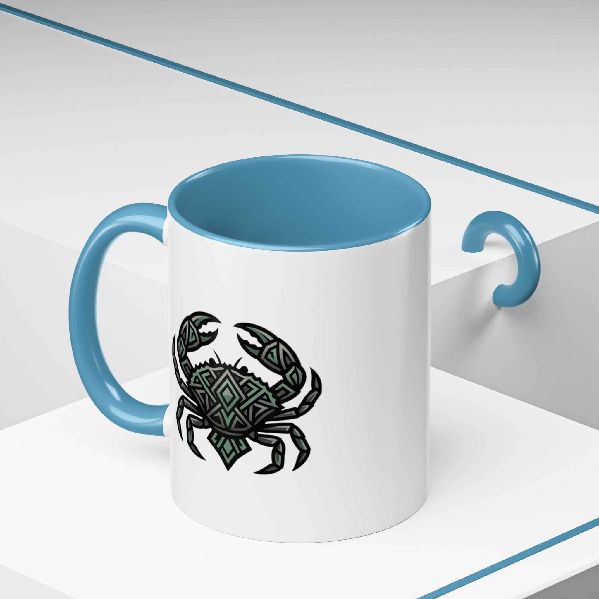 Cancer Zodiac Coffee Mug — Geometric Crab Accent Mug