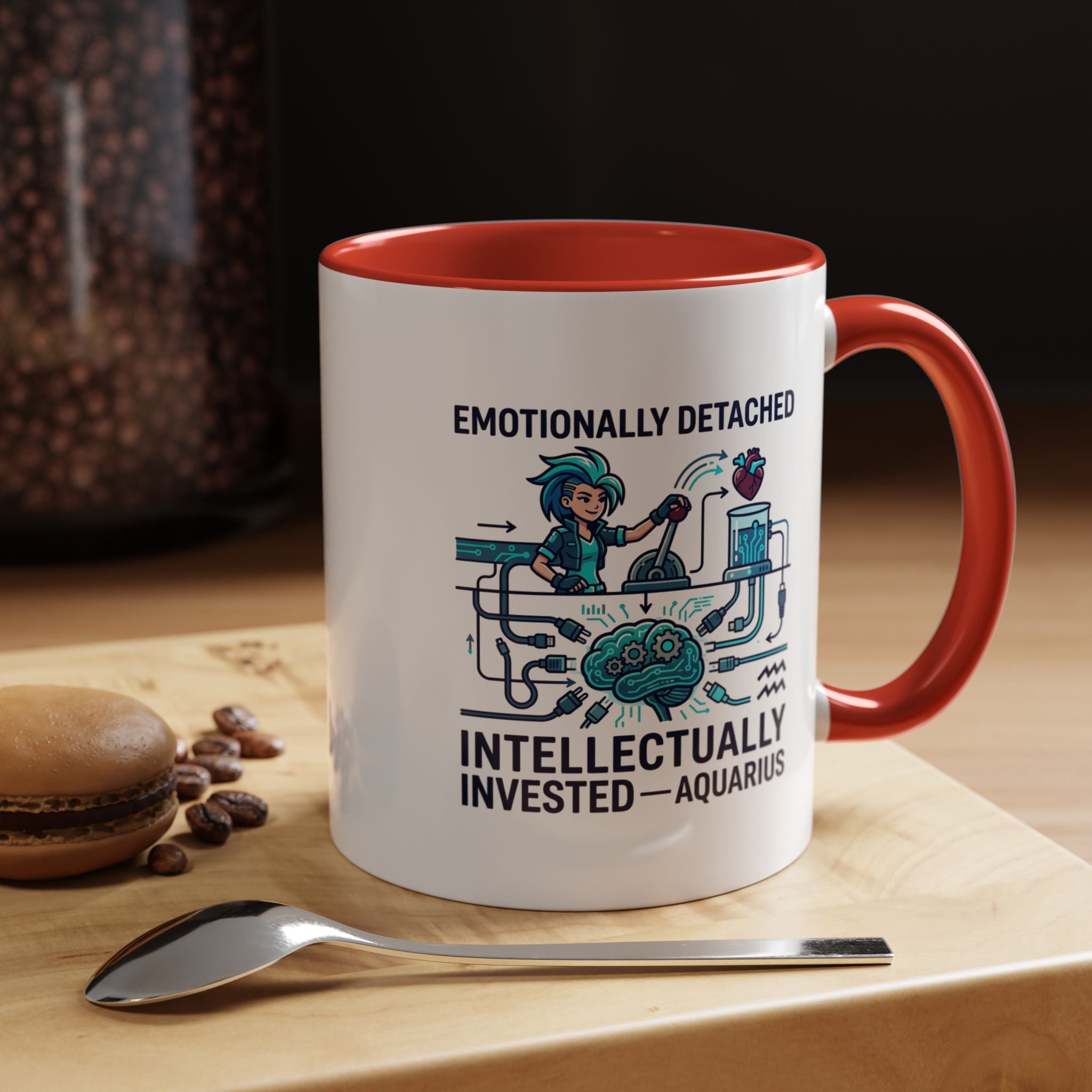 Aquarius Coffee Mug - "Emotionally Detached, Intellectually Invested" Accent Mug 11oz
