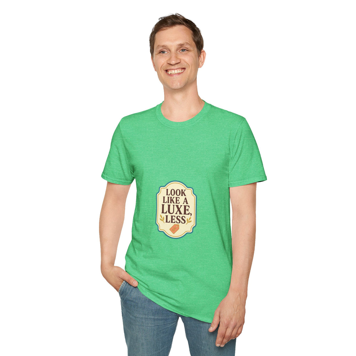 T-Shirt — "Look Like a Luxe Less" Retro Badge Graphic Tee - Trending Now - October 2026