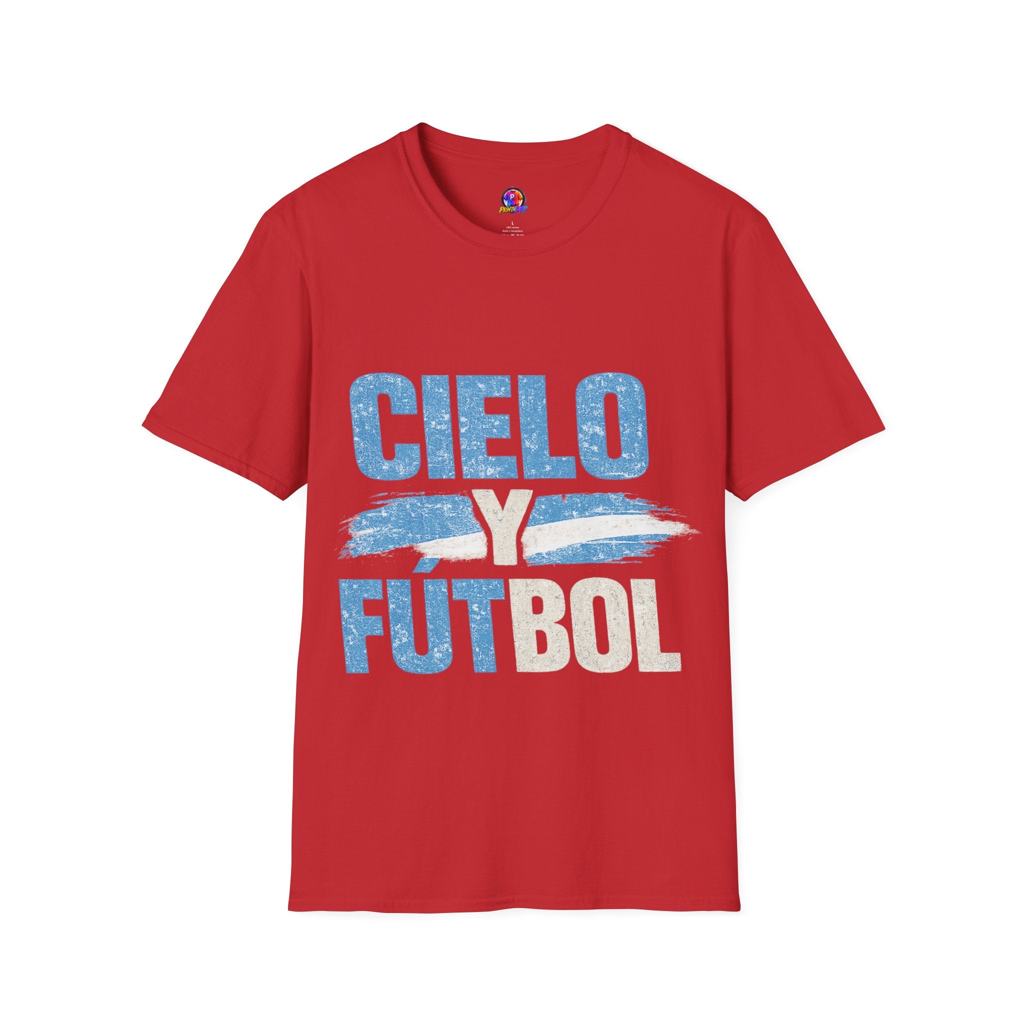Argentina Cielo Fútbol T-Shirt — Vintage Sky Blue Soccer Tee