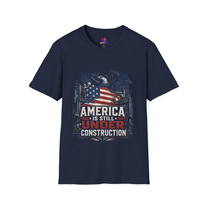 T-Shirt — 'America Is Still Under Construction' Patriotic Eagle Graphic
