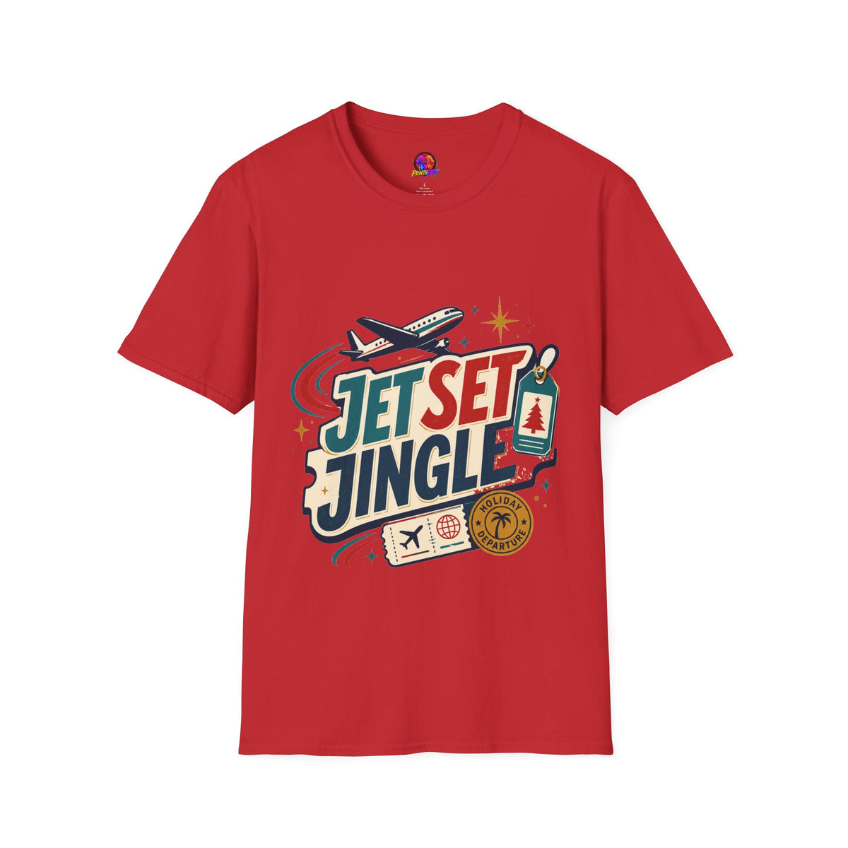 Jet Set Jingle Travel T-Shirt — Retro Airplane Vacation Graphic