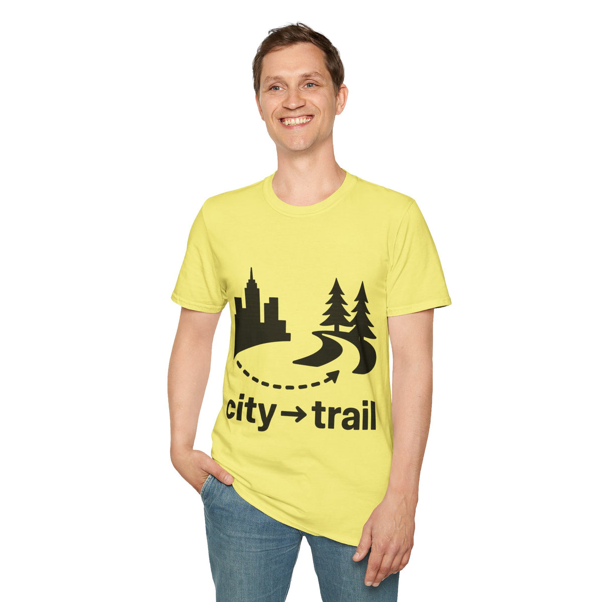 "City To Trail" Urban Explorer Graphic Tee - Minimalist Outdoor Nature White T-Shirt - Trending Now - September 2026