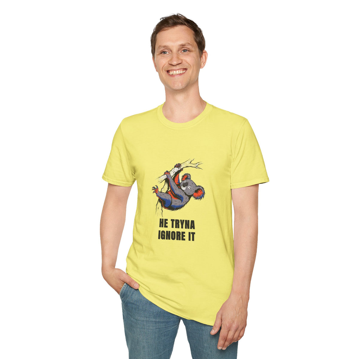 Koala Graphic Tee — "He Tryna Ignore It" Casual Cotton T-Shirt - Trending Now - August 2026
