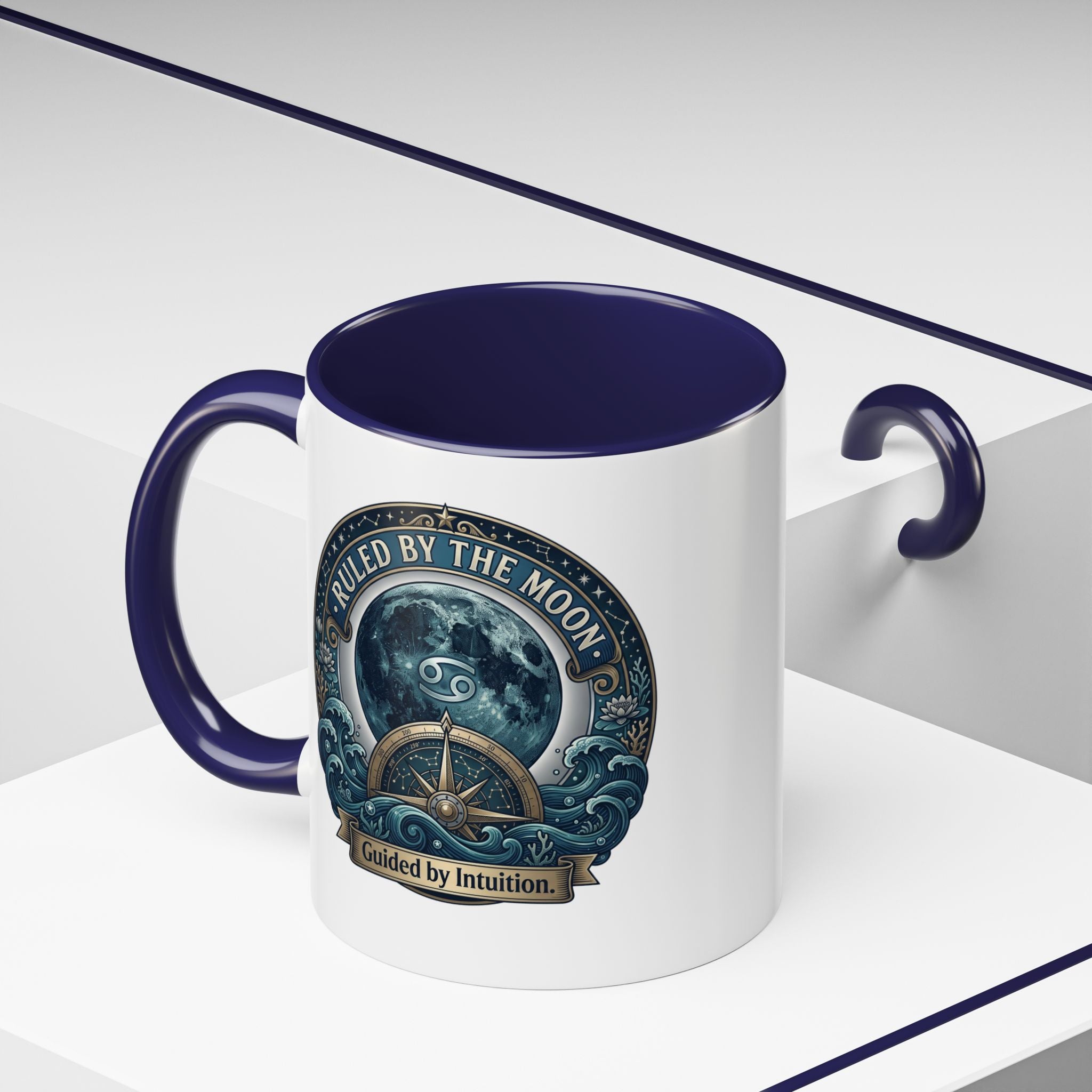 Ruled by the Moon Accent Coffee Mug — Zodiac Cancer Astrology 11/15oz