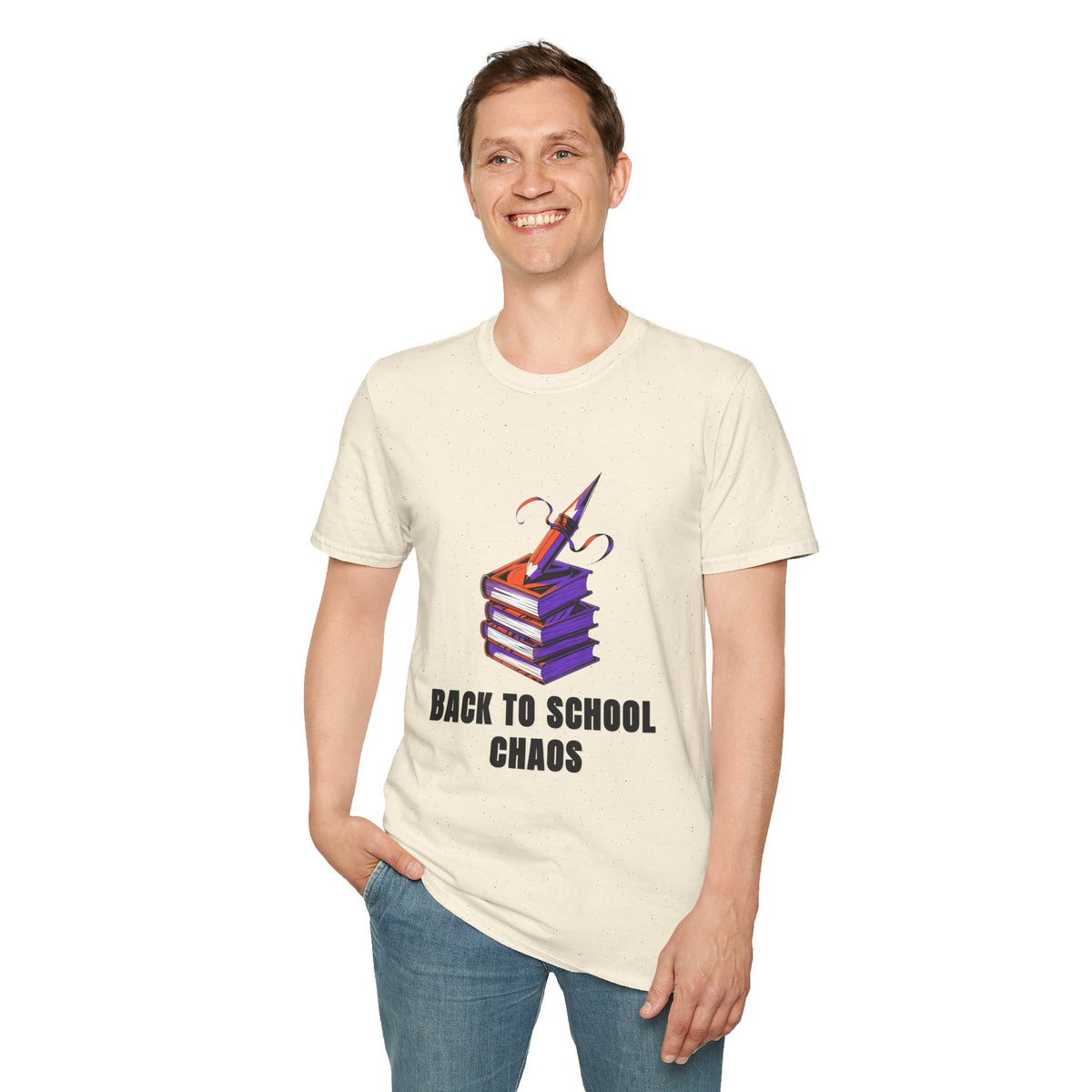 Back to School Chaos T-Shirt — Cute Stacked Books & Pencil Design - Trending Now - August 2026