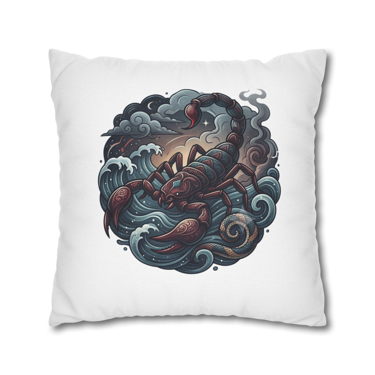 Scorpion Wave Decorative Pillowcase — Zodiac Scorpio Throw Pillow Cover