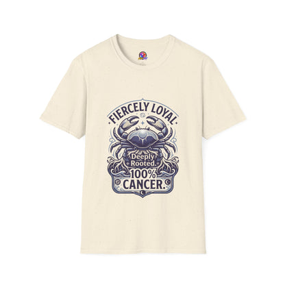 Cancer Zodiac T-Shirt — Fiercely Loyal Crab Design (100% Cancer, Deeply Rooted)
