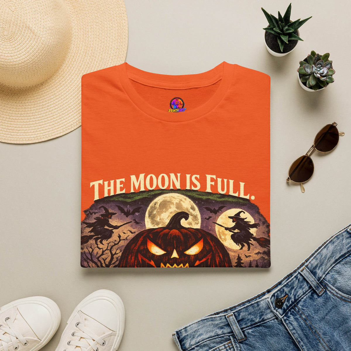 Halloween The Moon Is Full Unisex Softstyle T-Shirt