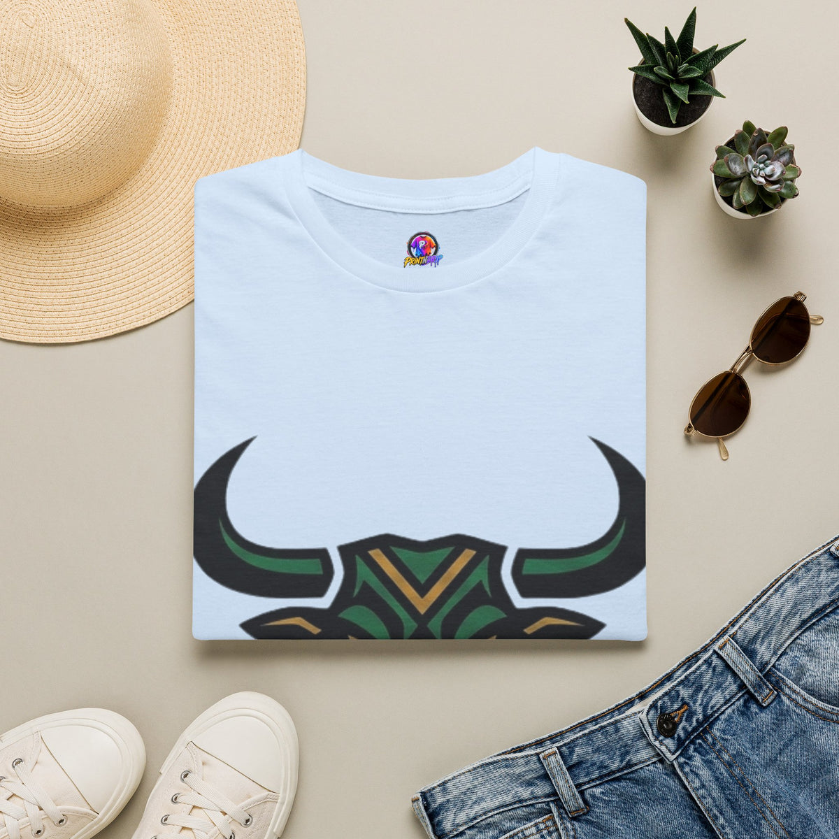 Taurus Bull Head T-Shirt — Geometric Tribal Bull Graphic Tee