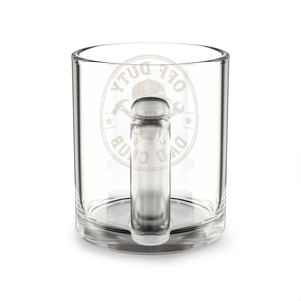 Glass Mug — "Off Duty Dad Club" 10oz Clear Coffee Mug Milo Bailey Dog Dad Mom  Glass Mug 10 oz
