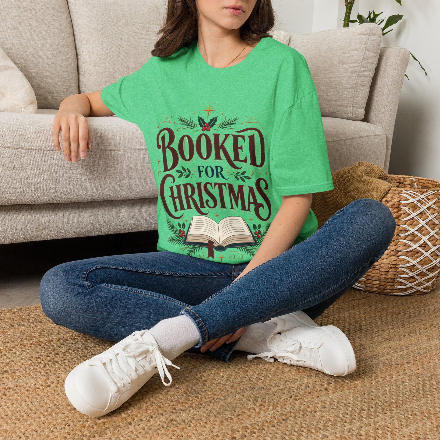 T-Shirt — "Booked for Christmas" Literary Holiday Tee