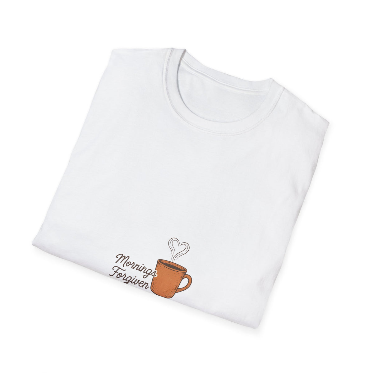 Morning Powered By Coffee Graphic Tee, Cute Caffeine Heart Mug T-Shirt - Trending Now - September 2026