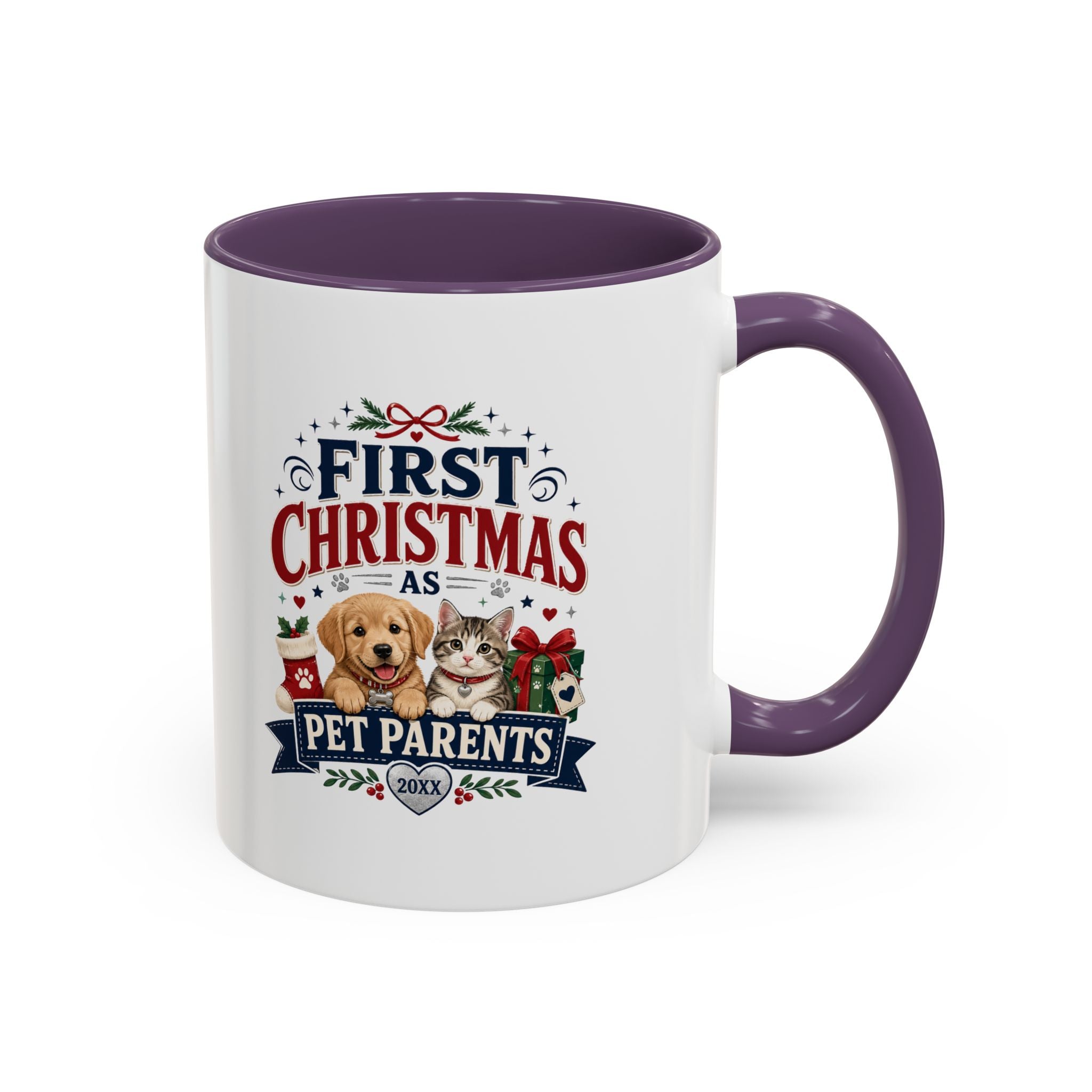 Christmas First Christmas as Pet Parents Coffee Mug — Cute Dog & Cat Holiday Gift