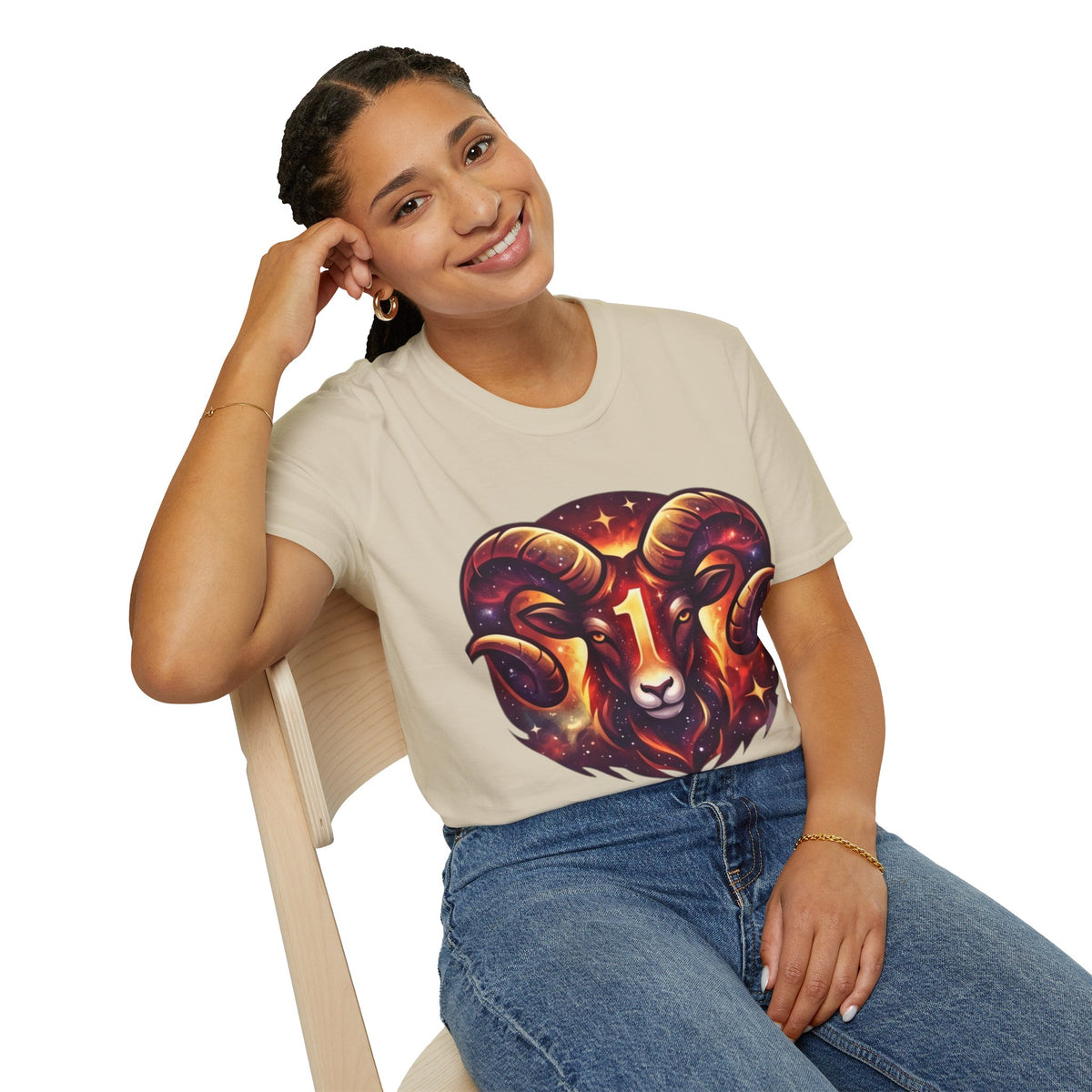 Aries Zodiac Ram Graphic T-Shirt — 'First in the Zodiac' Astrology Tee