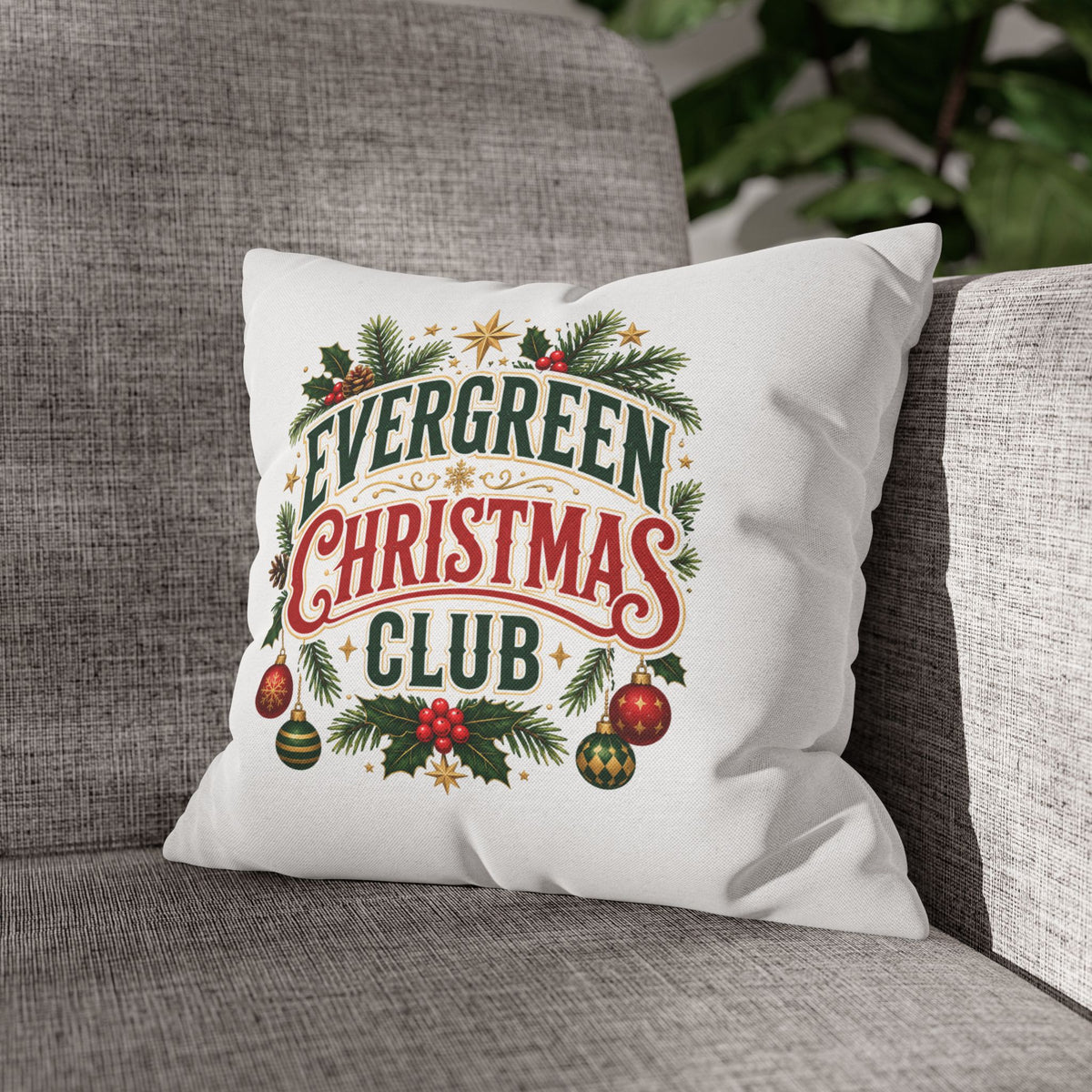 Christmas Evergreen Christmas Club Decorative Pillowcase