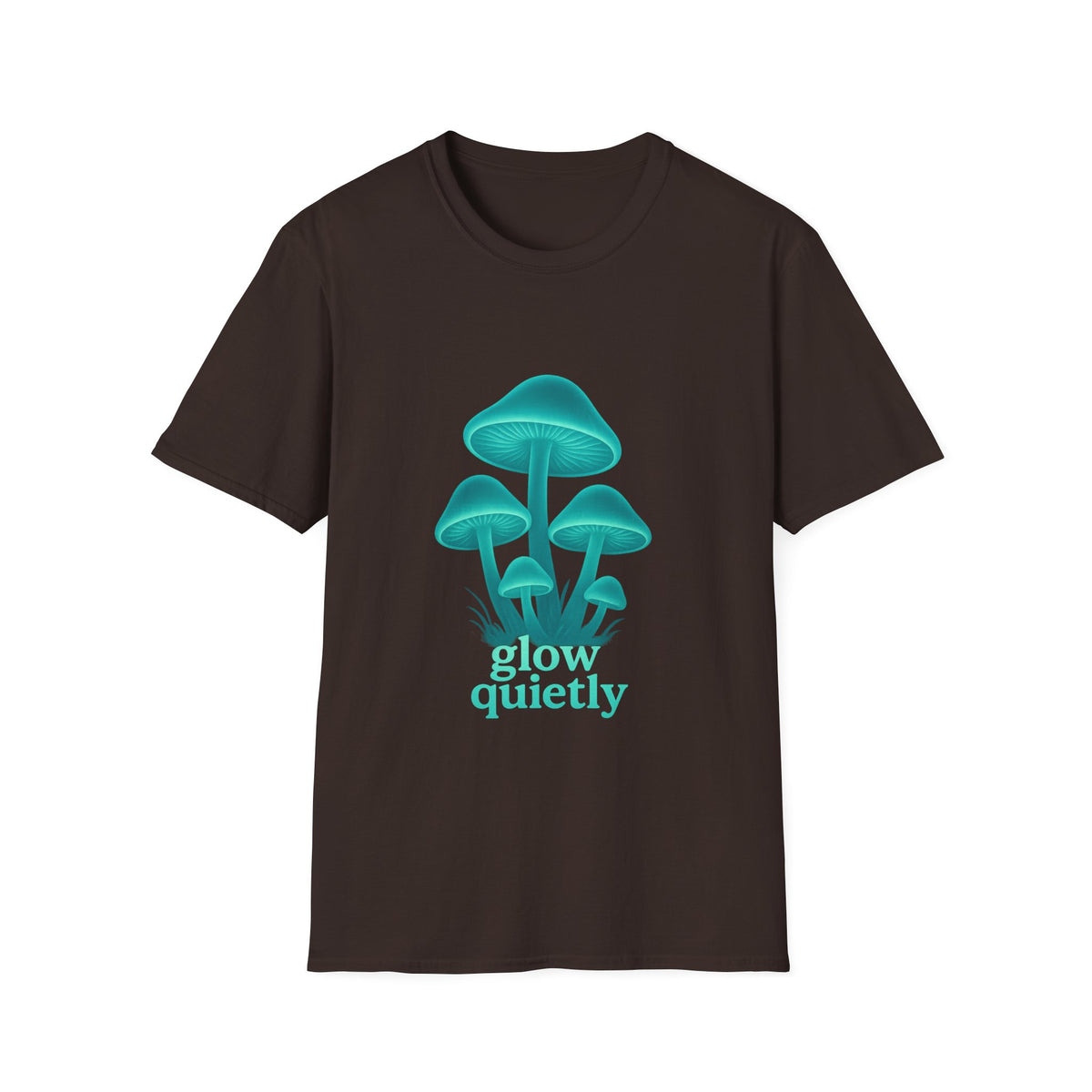 Mushroom Graphic T-Shirt — 'Grow Quietly' Teal Fungi Tee - Trending Now - August 2026