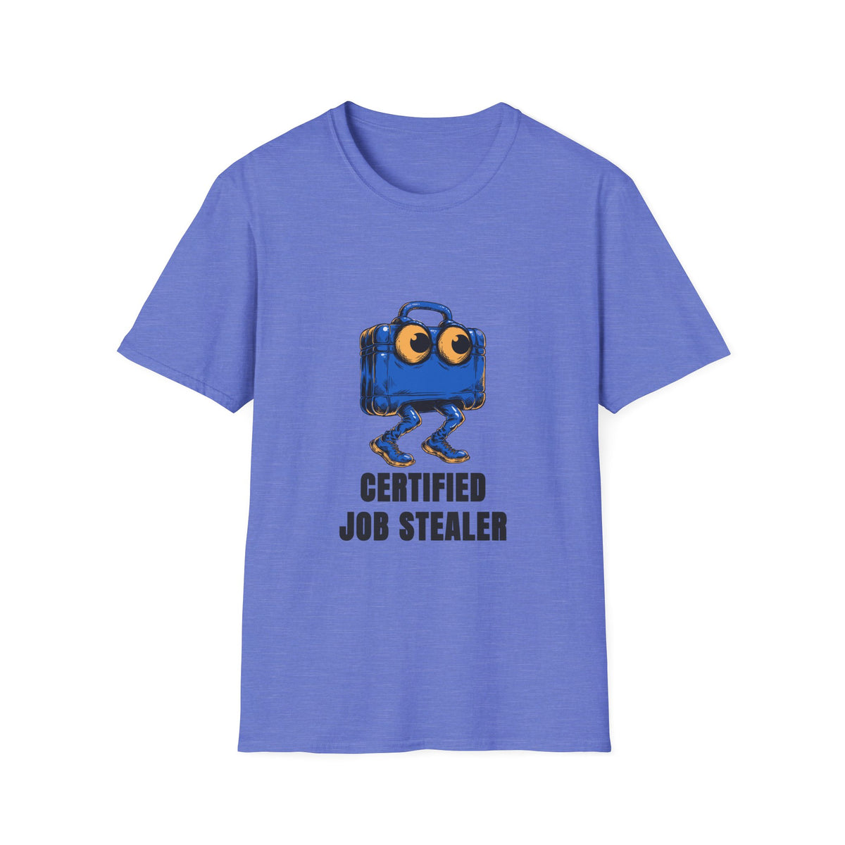 T-Shirt — Certified Job Stealer Funny Blue Suitcase Graphic - Trending Now - August 2026