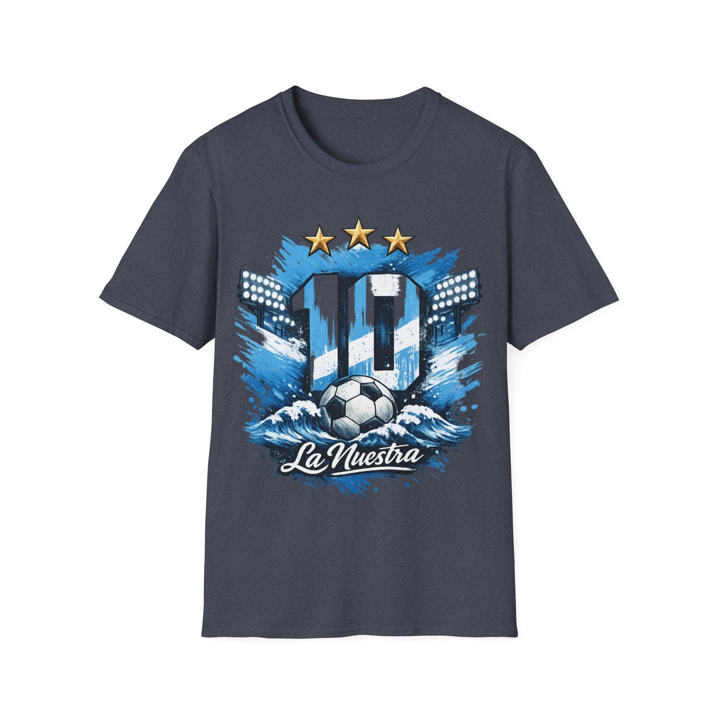 Argentina Soccer Fan T-Shirt — 'La Nuestra' #10 Jersey Design