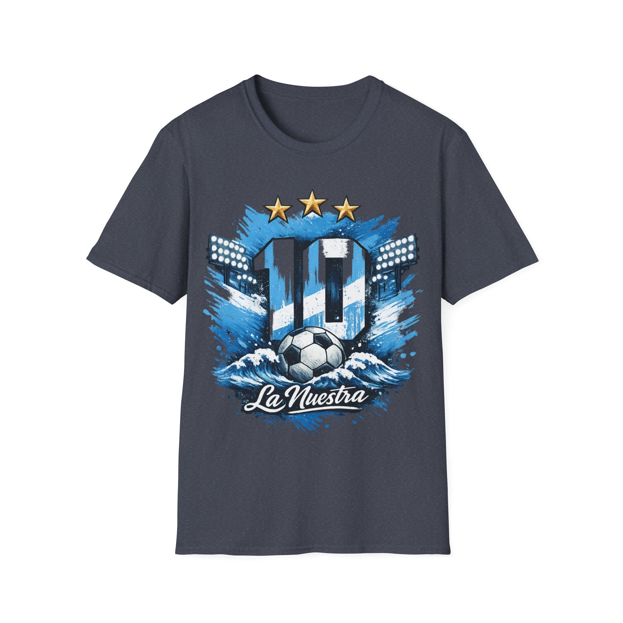 Argentina Soccer Fan T-Shirt — 'La Nuestra' #10 Jersey Design