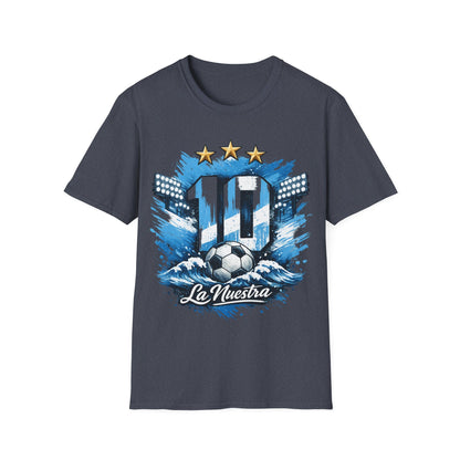 Argentina Soccer Fan T-Shirt — 'La Nuestra' #10 Jersey Design