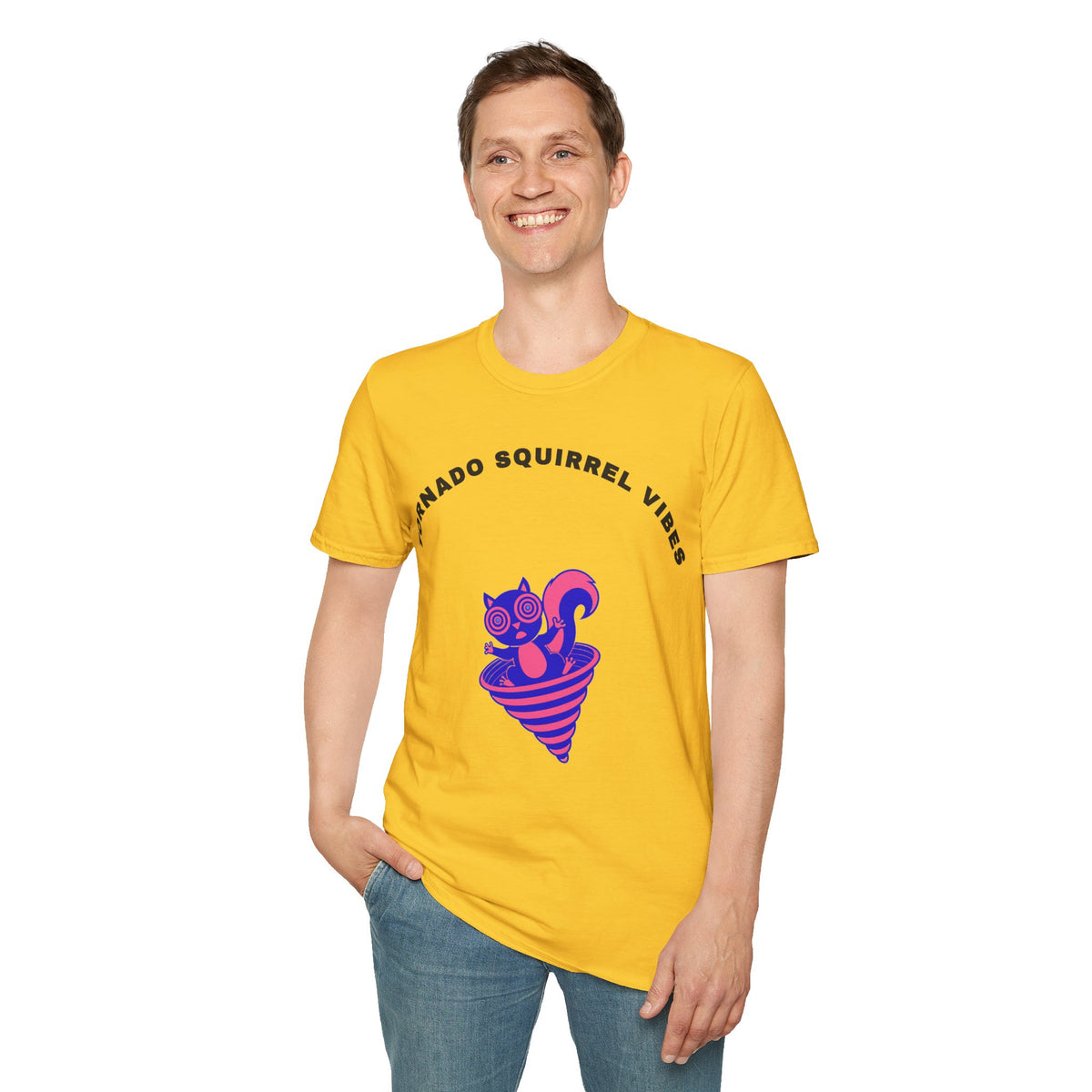 T-Shirt — Tornado Squirrel Vibes Cute Cat Cone Graphic Tee - Trending Now - September 2026