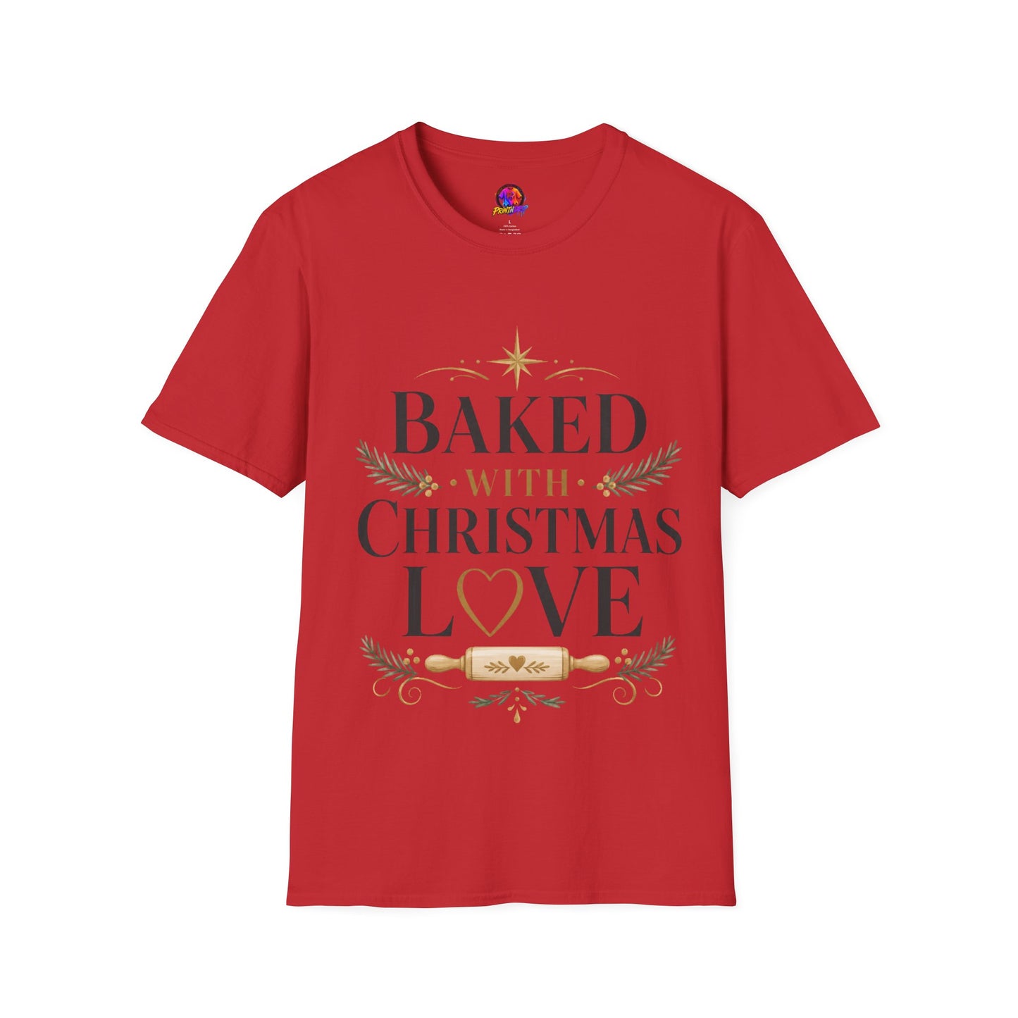 T-Shirt — "Baked With Christmas Love" Holiday Baking Shirt