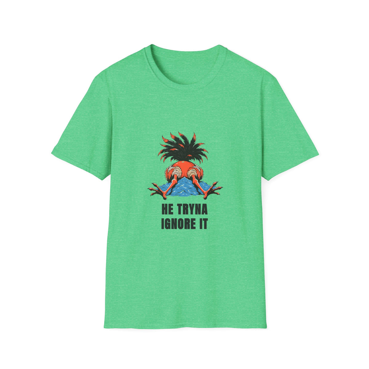 Graphic T-Shirt — 'He Tryna Ignore It' Funny Crab Illustration Tee - Trending Now - August 2026