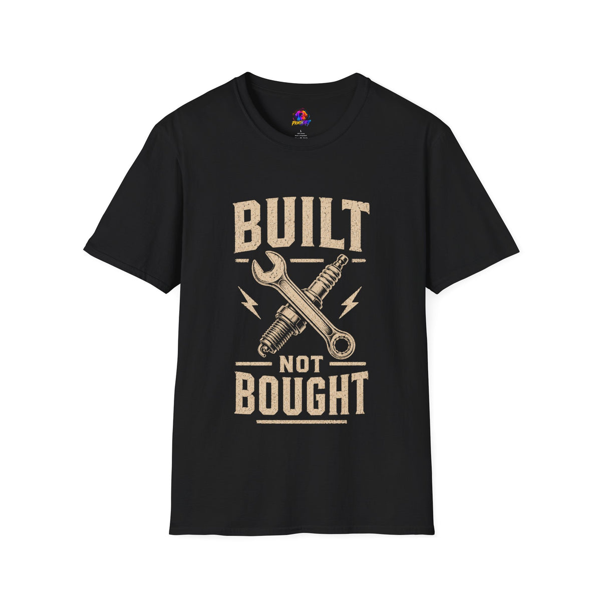 Built Not Bought T-Shirt — Vintage Mechanic DIY Garage Tee