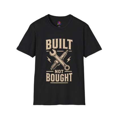 Built Not Bought T-Shirt — Vintage Mechanic DIY Garage Tee