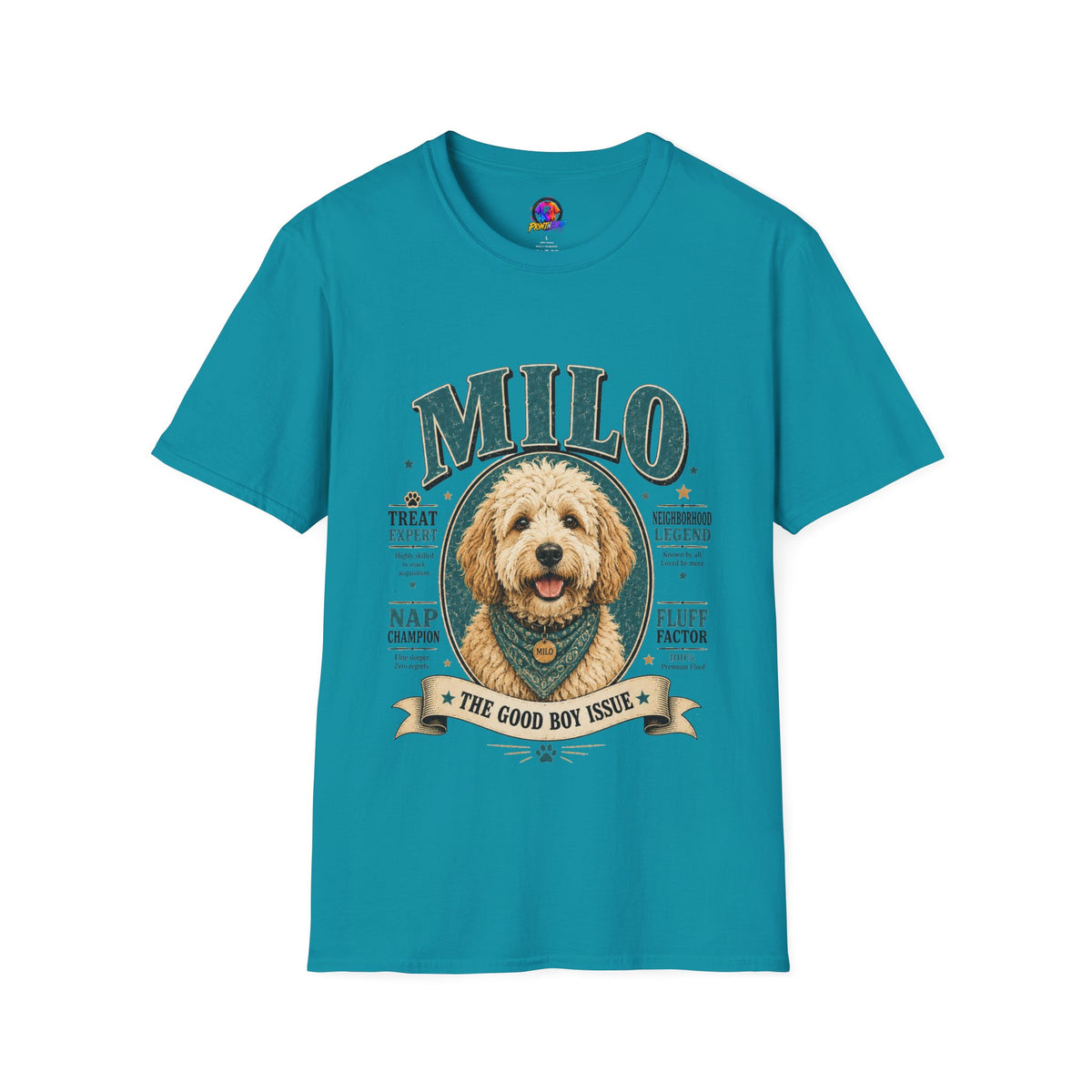 Dog Lover T-Shirt — "MILO" Personalized Pet Portrait Tee