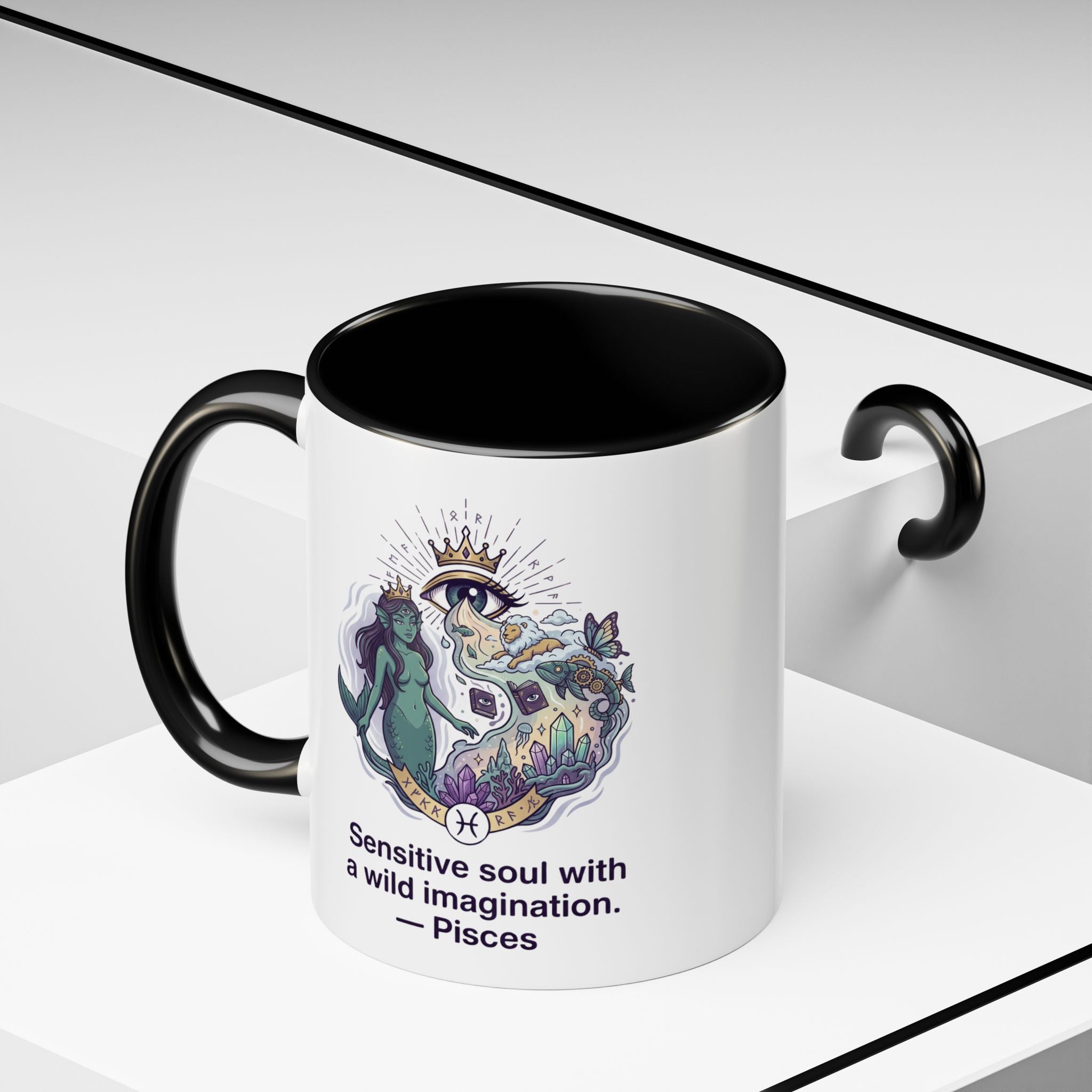 Pisces Coffee Mug — "Sensitive soul with a wild imagination" Astrological Zodiac Accent Mug