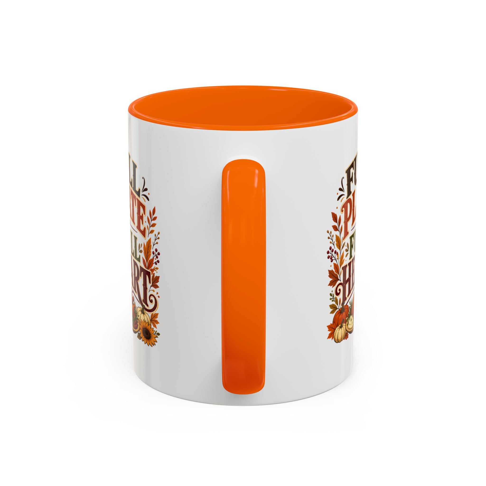 Thanksgiving Mug Full Plate Full Heart Accent Coffee Mug — Fall Thanksgiving Harvest Tea Cup