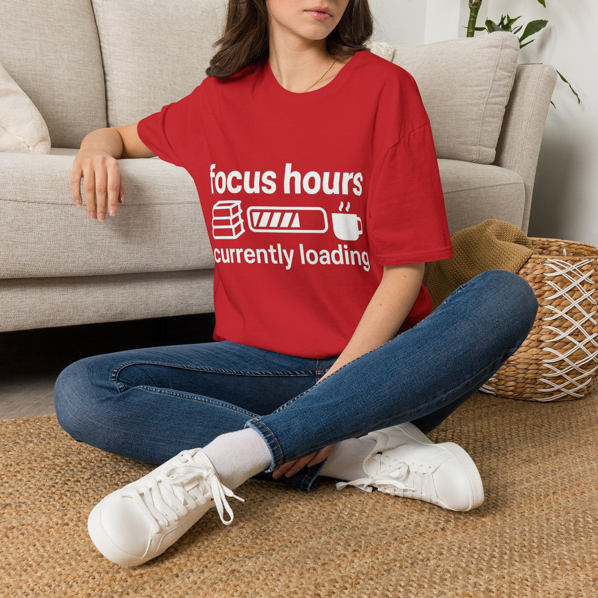 Focus Hours T-Shirt — "Focus Hours Currently Loading" Graphic Tee for Productivity & Remote Work - Trending Now - August 2026 Trends - Everyday T-Shirt