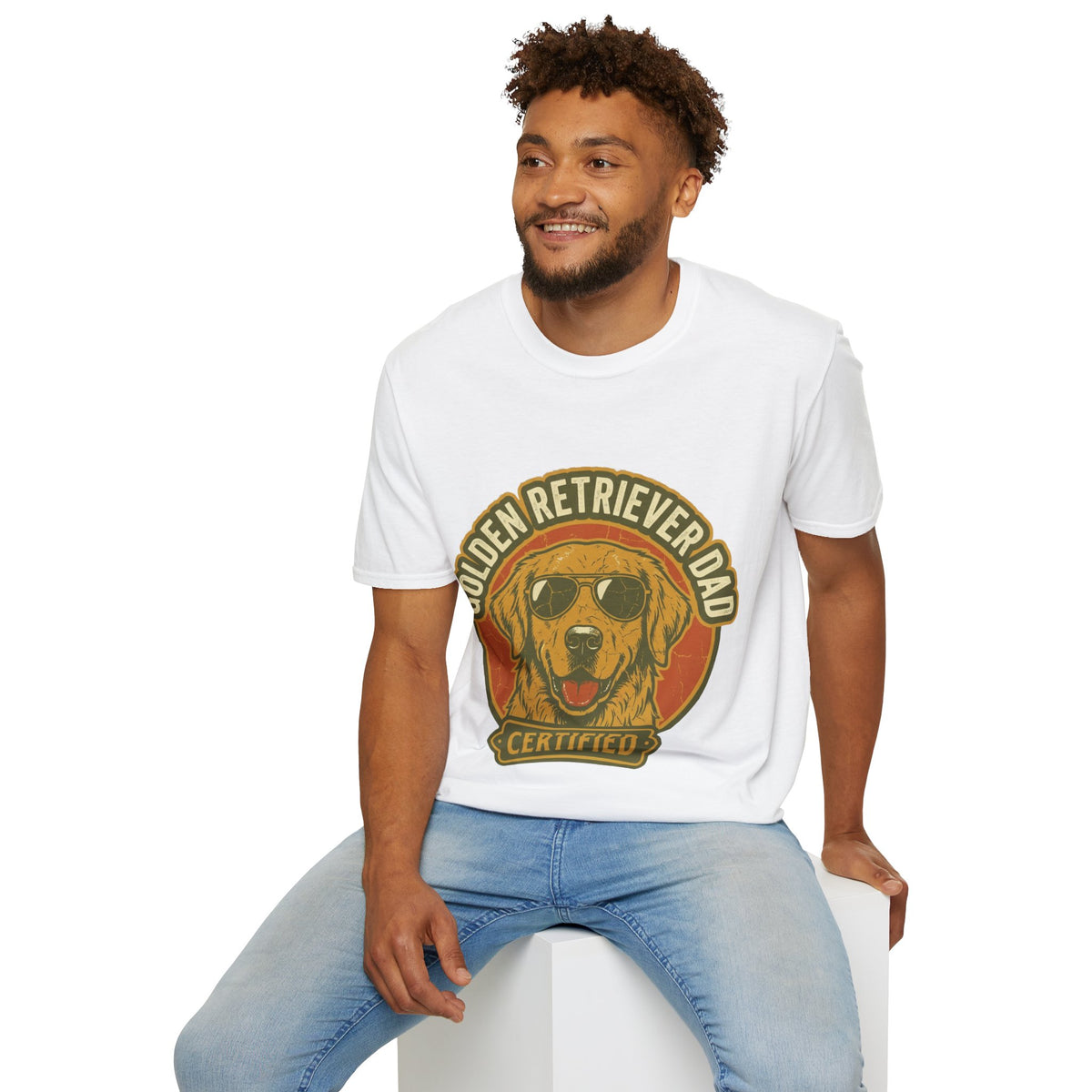 Golden Retriever Dad T-Shirt — Certified Retro Dog Dad Tee