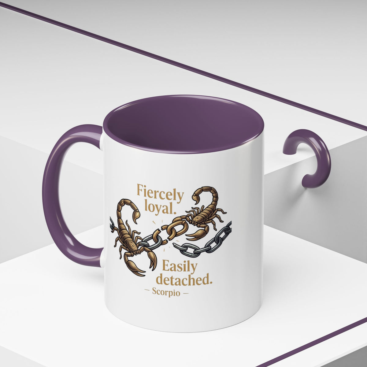 Scorpio Mug — "Fiercely Loyal. Easily Detached." Zodiac Coffee Cup