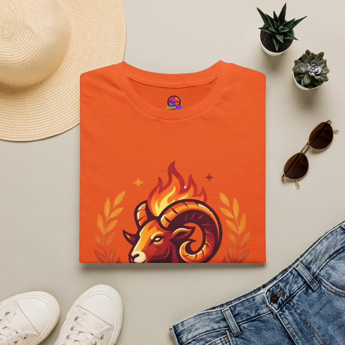 Aries Zodiac T-Shirt — "Born to Lead Not to Follow" Ram Graphic