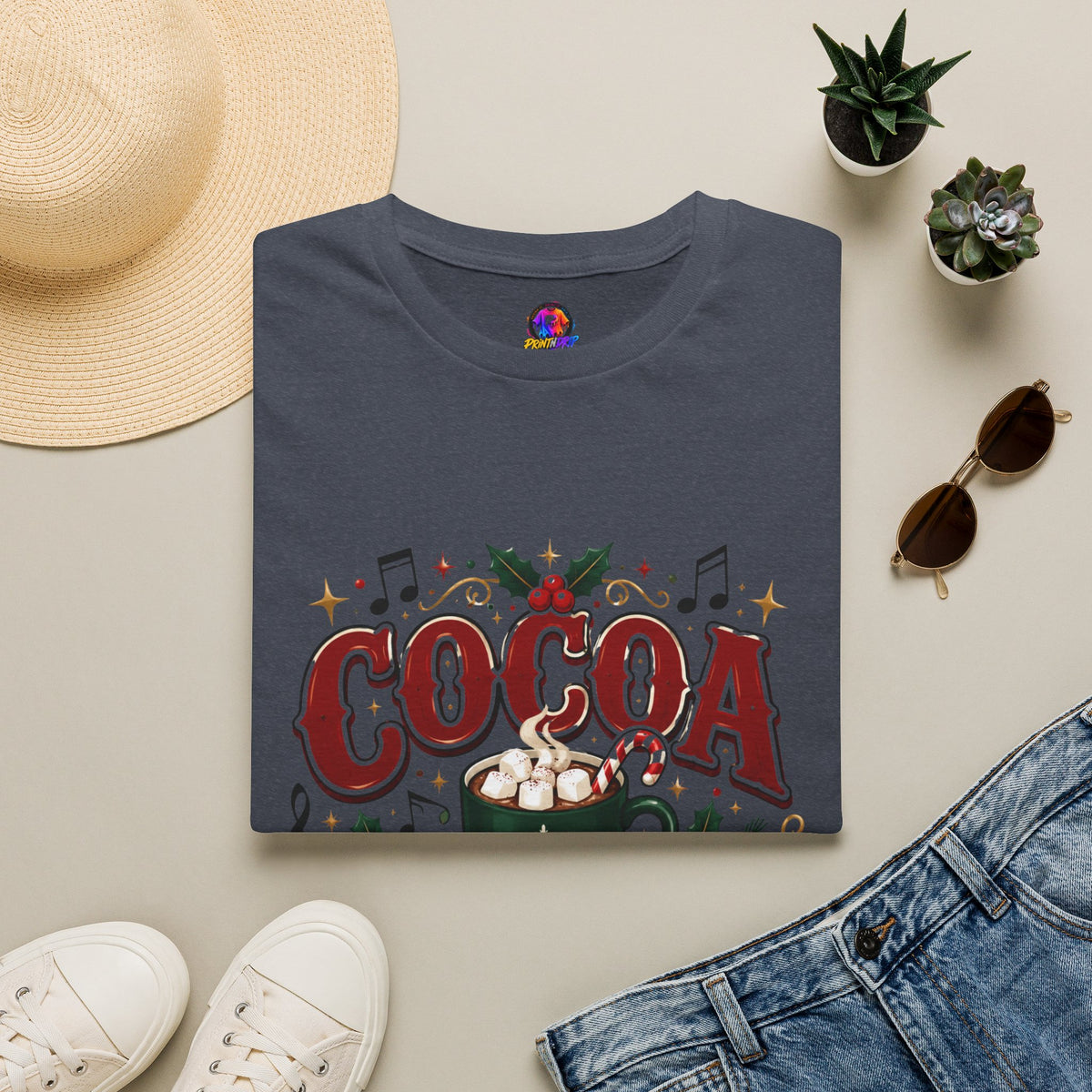 Cocoa and Carols T-Shirt — Cozy Holiday Cocoa Graphic Tee