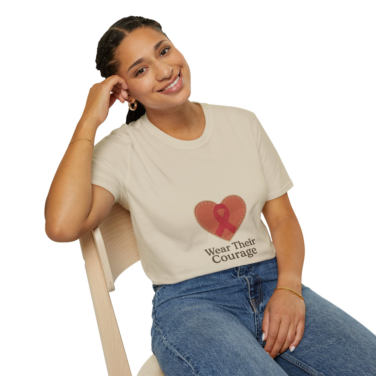 Wear Their Courage Breast Cancer Awareness Ribbon Heart Tee - Trending Now - October 2026