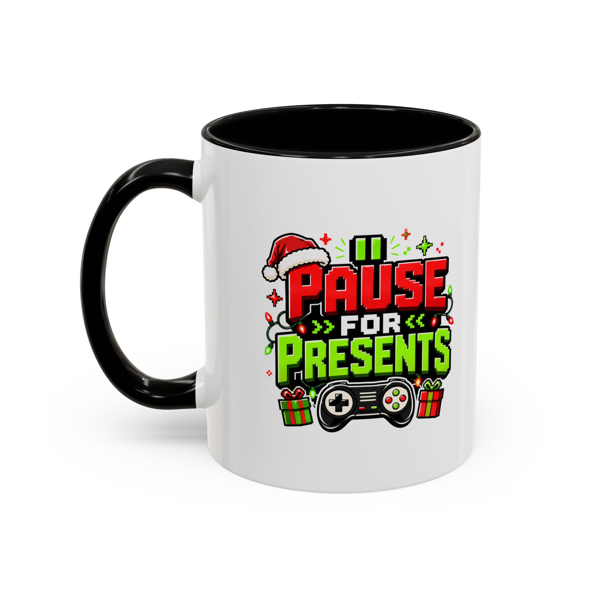 Modern Day Christmas Pause for Presents Christmas Gamer Coffee Mug