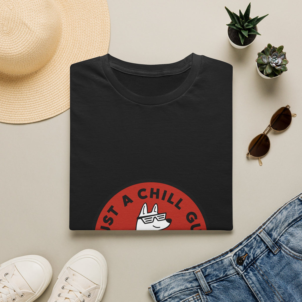 Just A Chill Guy Red Circle Badge T-Shirt - Viral Character Mascot Tee - Trending Now - September 2026